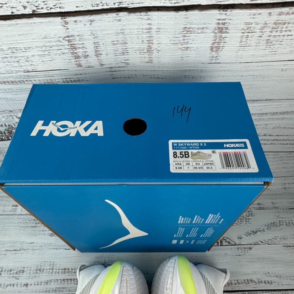Hoka Skyward X 2 Womens US 8.5 B Running Shoes White Neon Yuzu - Picture 10 of 10
